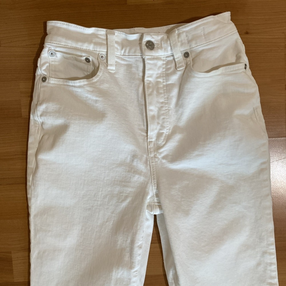 Madewell White The Mom Jeans  Size 26 Raw Hem Pants Womens - Picture 2 of 11